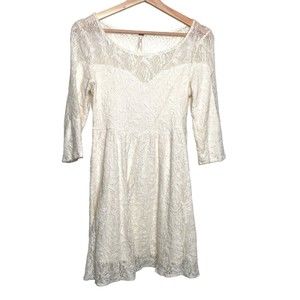 FREE PEOPLE Gypsy Mountain Ivory Lace Dress Size Small